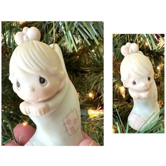 Vtg 1982 Precious Moments Babys First Christmas Ornament Enesco Birthday Club - Picture 2 of 12